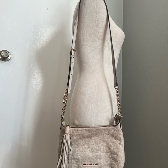 Michael Kors Handbags - Michael Kors Beige Crossbody Bag with Gold Accents